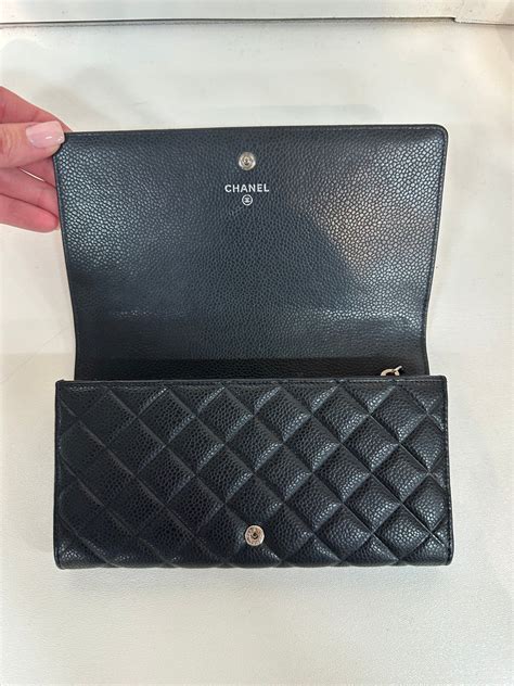 chanel continental wallet black gold|chanel wallets for sale.